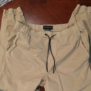 Beige Drawstring Pants American EAGLE